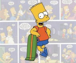 Puzzle Bart Simpson με το τροχοσανίδα
